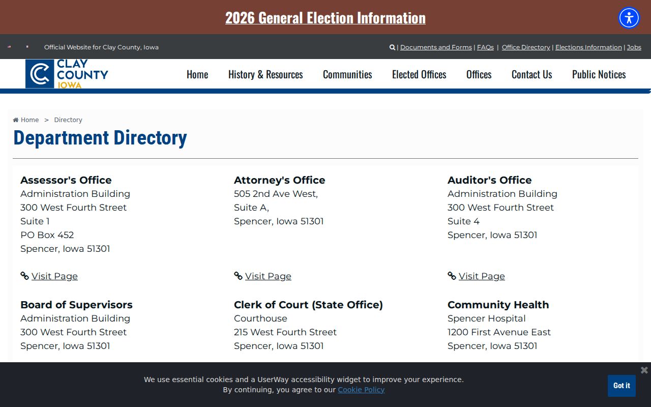 Clay County warrant records directory for the Clerk and Sheriff